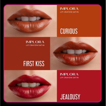 * NCC * Implora Lip Crayon Satin Lipstik Peronah Pewarna Bibir LipCrayon Stik