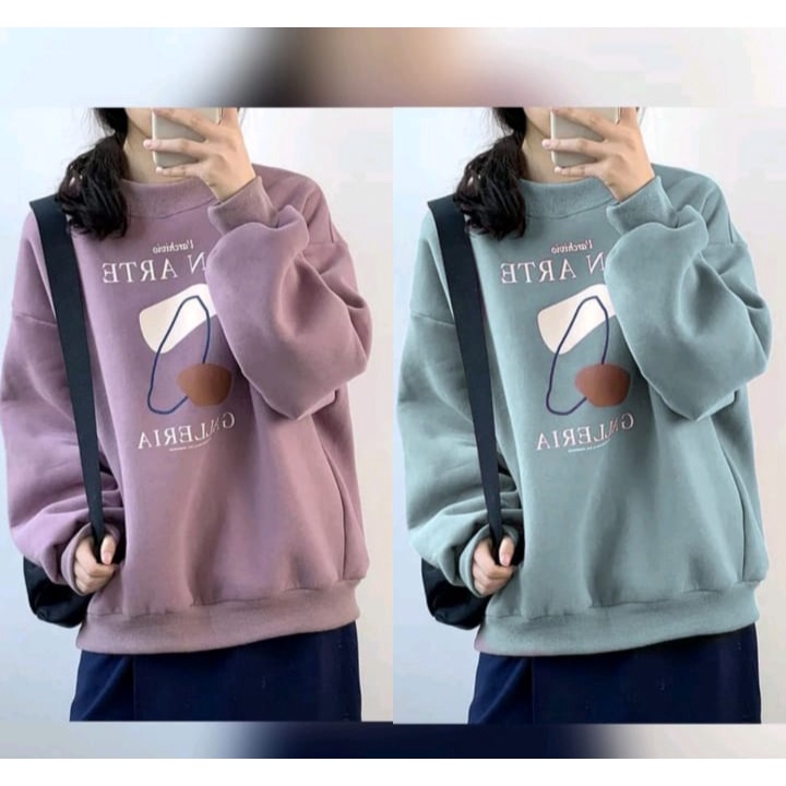 NON ARTE GALLERIA OVERSIZE SWEATER OBLONG CREWNECK WANITA