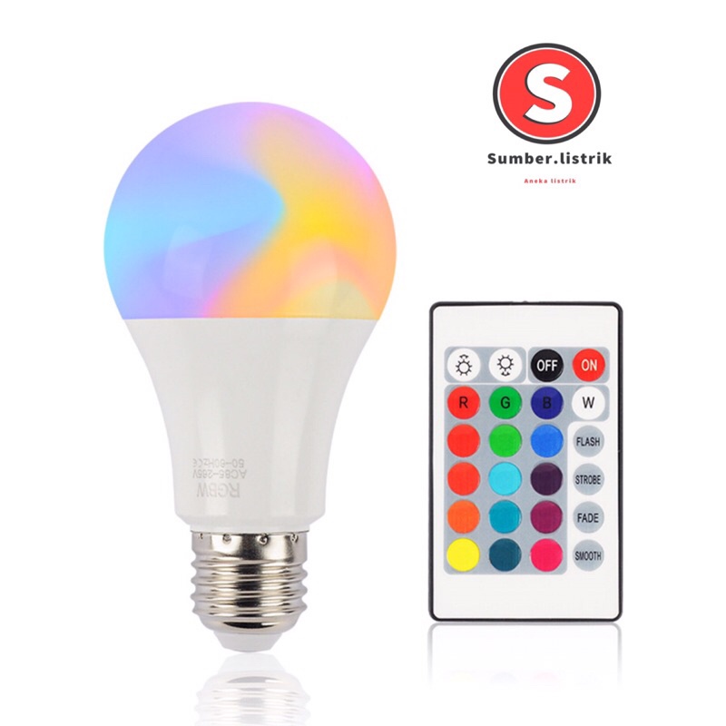 LAMPU BOHLAM LED RGB 7W BERUBAH WARNA REMOTE CONTROL ORIGINAL