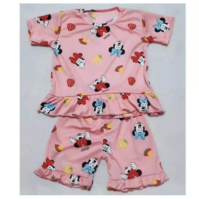 VC-Setelan Ruffle Anak Motif Bunny / Set Ruffle Anak Perempuan