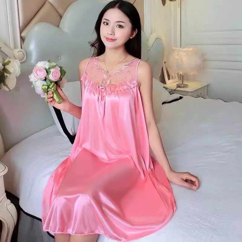 BEFAST - ZEC OOTD Wanita OOTD Wanita Dress NARA / 323 Lingerie Dress Renda Kipas / Dress Kasual / Dress Polos / Terlaris / Dress Tidur Waita Remaja / Dress Bahan Satin / Termurah