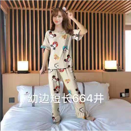 RAINBOW- Piyama /Baju Tidur Dewasa CP lengan pendek celana panjang /Import motif STROBERI /DONALD