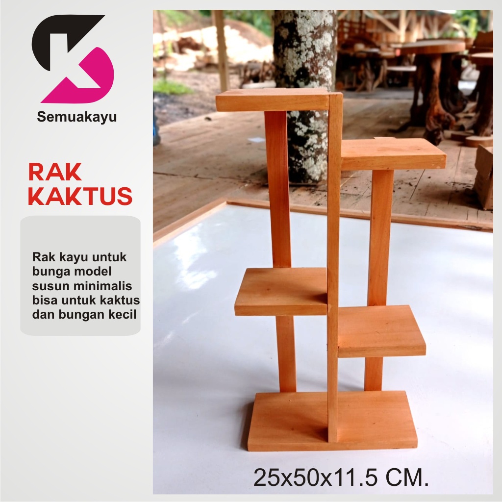 Semuakayu Rak kaktus  bunga kaktus  model susun bahan kayu  rak bungan serbaguna