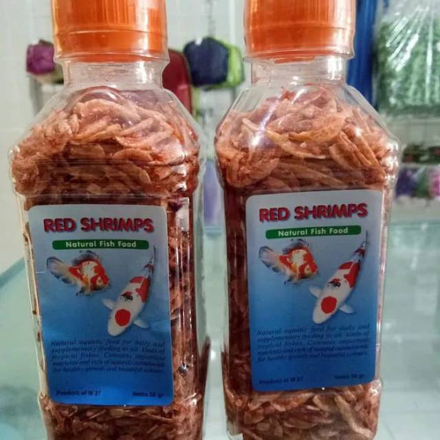 

red shrimp natural fish food atau udang kering untuk pakan ikan hias)