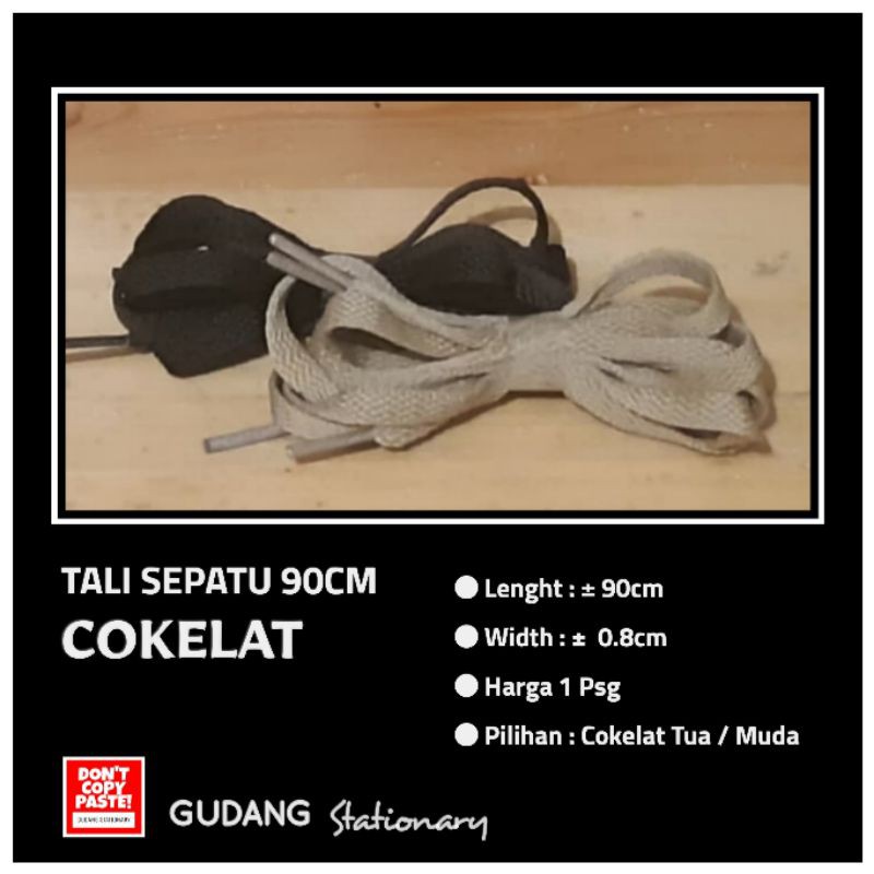 Tali Sepatu Gepeng 90 Cm Cokelat