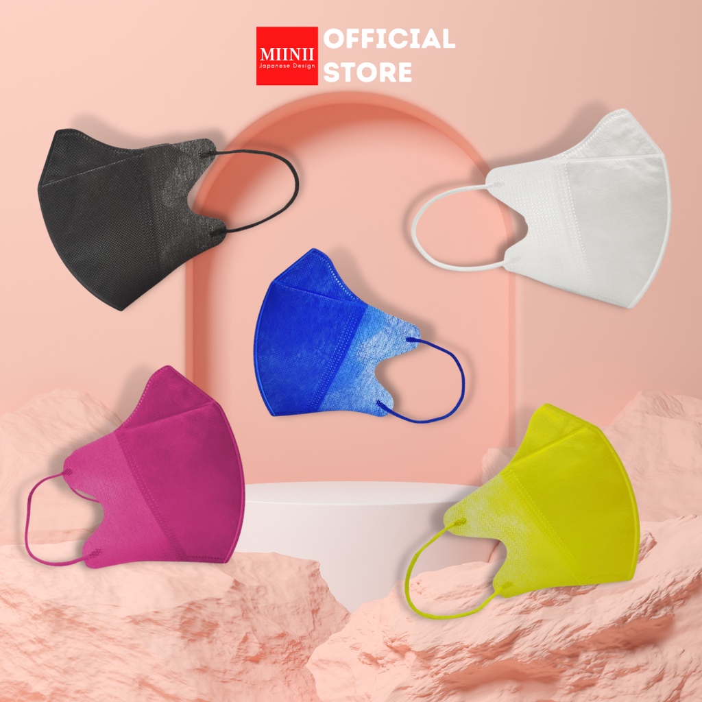MIINII MS-18 Masker Duckbill Dewasa Earloop Mask Mix Colour 5 Warna Isi 10Pcs Warna Random