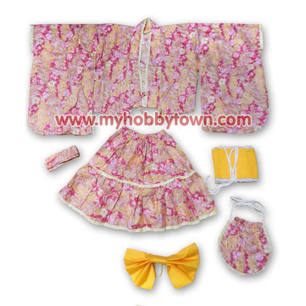 Yukata Anak Perempuan : Pink Yellow Flower