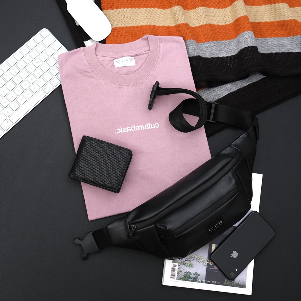 CULTURE BASIC | TSHIRT MIRROR BUNDLING (SEMUA WARNA) (TSHIRT+WAISTBAG+DOMPET)