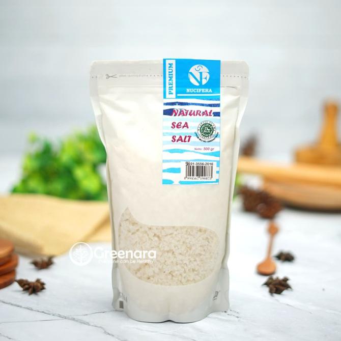 

Cuci Gudang Awal Tahun Nucifera Coarse Sea Salt 500gr / Garam Kasar Laut Alami Promo Awal tahun