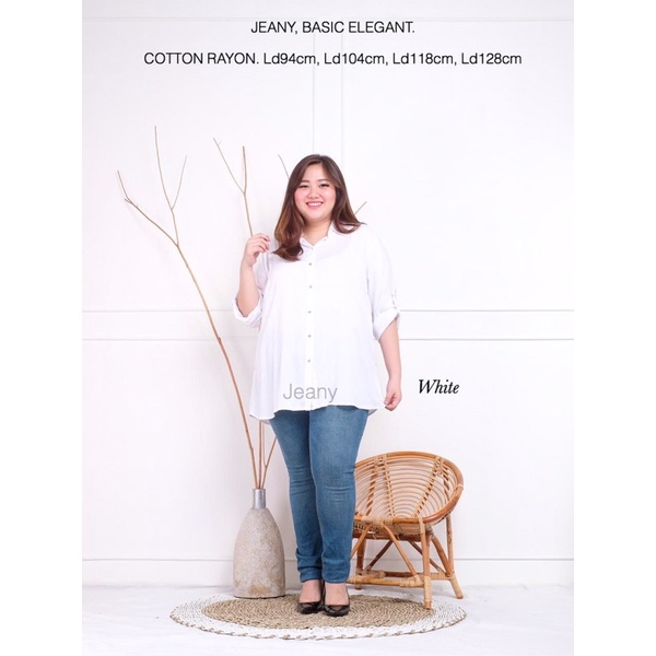 Kemeja Wanita Rayon Basic Polos Warna Putih