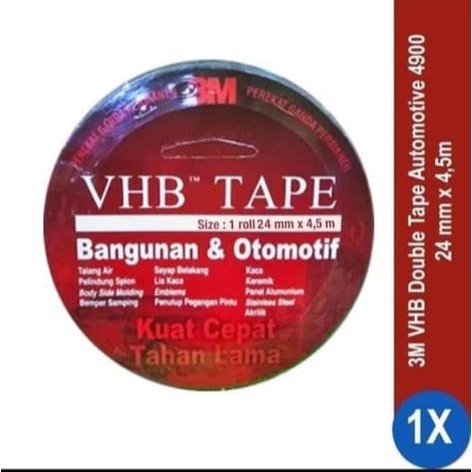 

3M ISOLASI LAKBAN DOUBLE TAPE DOBELTAPE BOLAK BALIK PERMANEN VHB 4900 12MMX4,5M