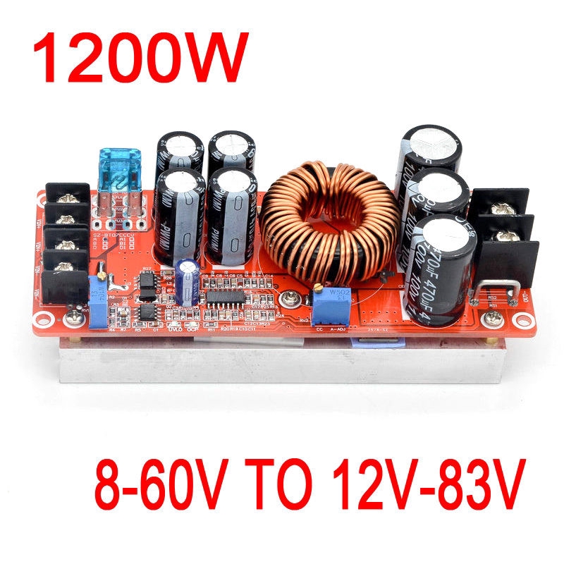 Modul Power Supply Step Up Konverter Dc 1200w 20a 8-60v Ke 12-83v Untuk Mobil