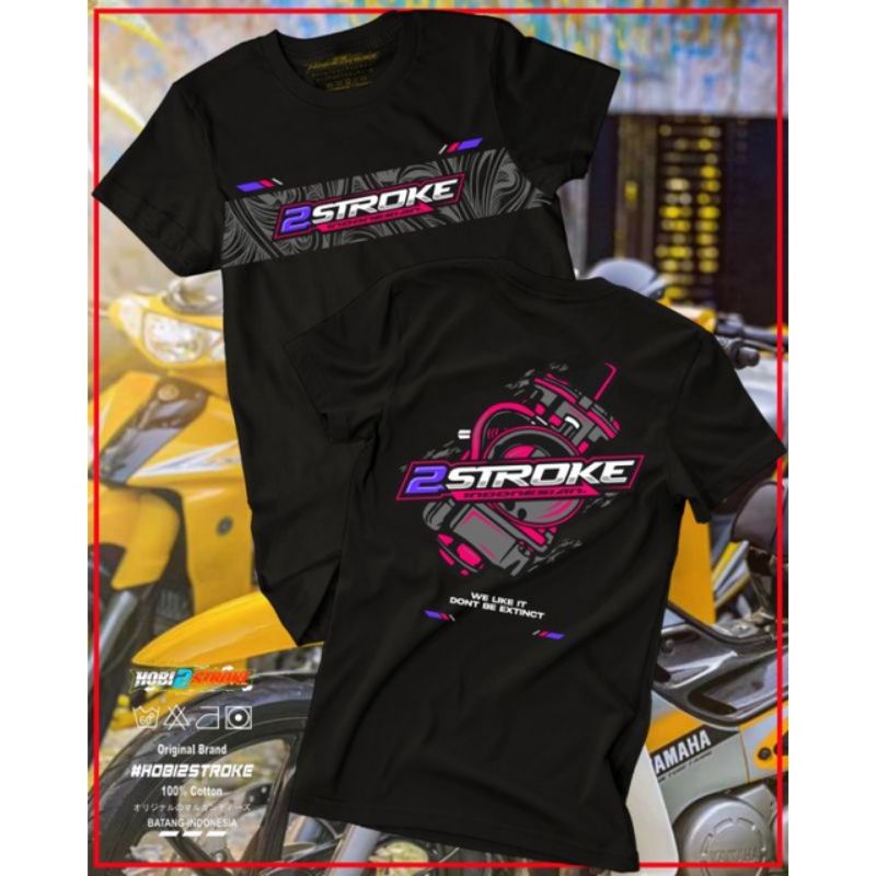 BAJU 2 STROKE INDONESIA ORIGINAL PRODUCT 2 STROKE LINE COTTON COMBED PREMIUM T-SHIRT KAOS 2 TAK  KAW