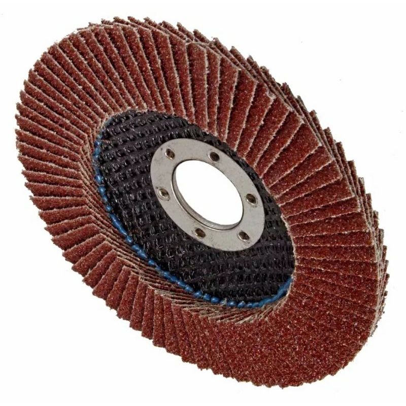 K55 Mata Gerinda Amplas 4 Inch Flap Disc Grade A40 A60 A80 A100 A120 A150 A180 A240 A320 A400 Amplas Tumpuk Susun Bulat