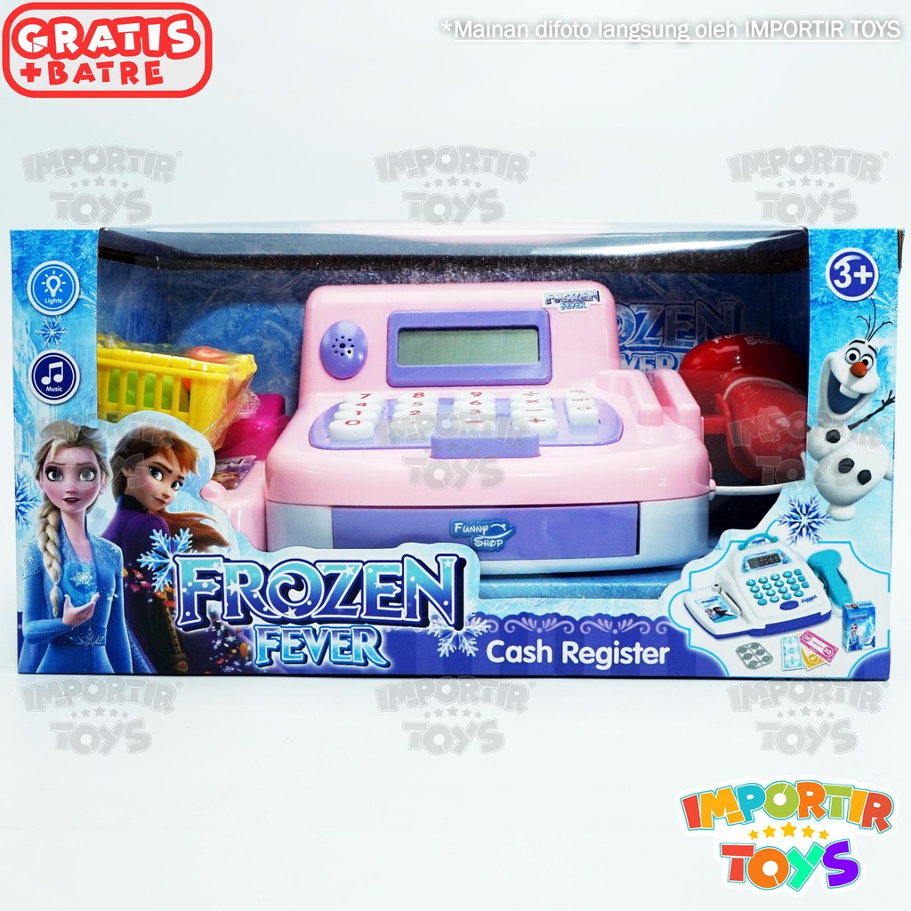 Mainan Cash Register Mesin Kasir Frozen Feyer Berkualitas Pink Lucu Unik