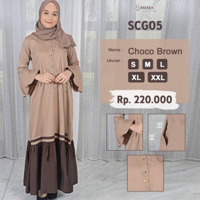 Gamis muslim Couple /Gamis muslim Samara  G05 Choco Brown