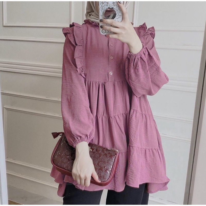 Blouse Atasan Wanita Murah Atasan Wanita Bahan Crincle Sesil Blouse