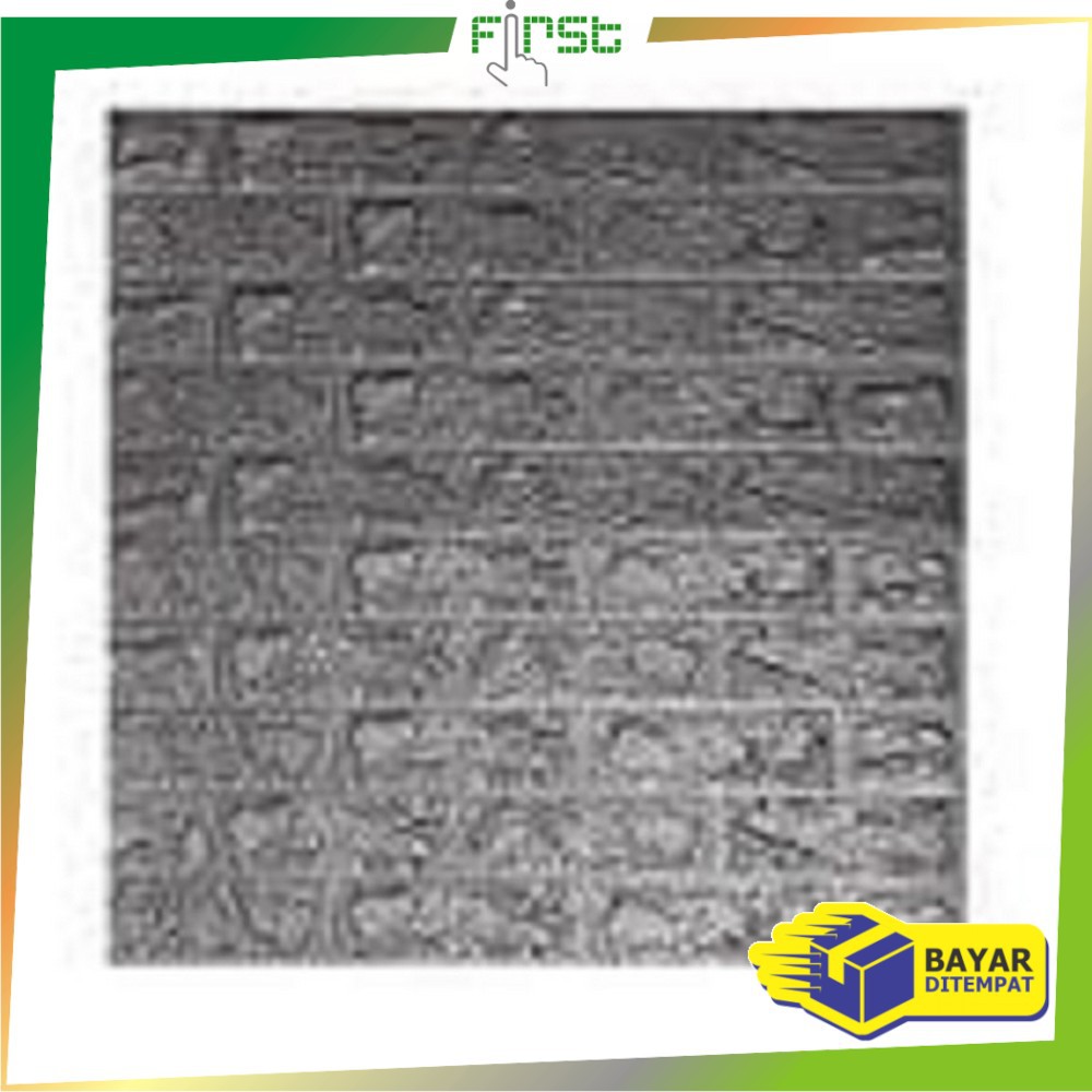 *COD* FH-C206 Wallpaper Dinding Foam 3D Kecil Motif Batu Bata/Walpaper Stiker Dinding Dekorasi Kamar-Batu Bata SILVERABU
