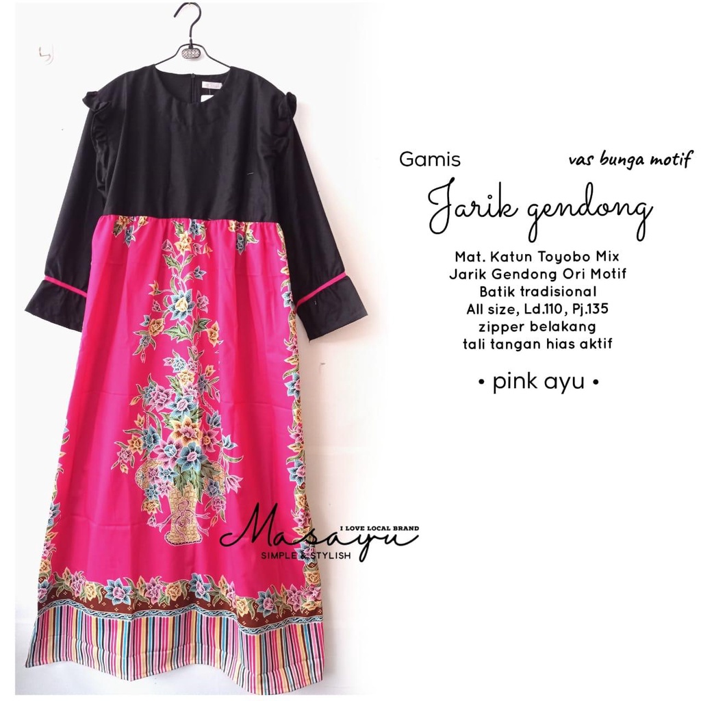 Gamis Maxi Batik Katun by Butik Batik Solo Bahan Katun kode GAMIS BATIK KATUN JARIK GENDONG