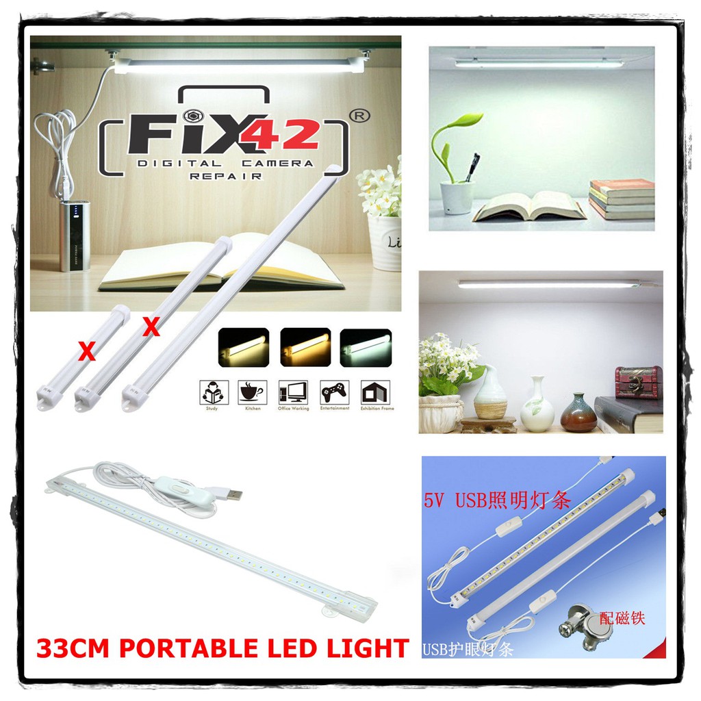 Lampu LED Strip Portable Mini Studio Akuarium Etalase Display 33cm.