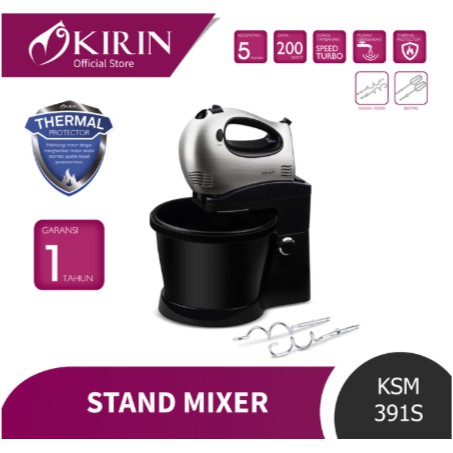 Kirin Stand Mixer / Mixer Berdiri Turbo KSM-391S Pencampur Adonan