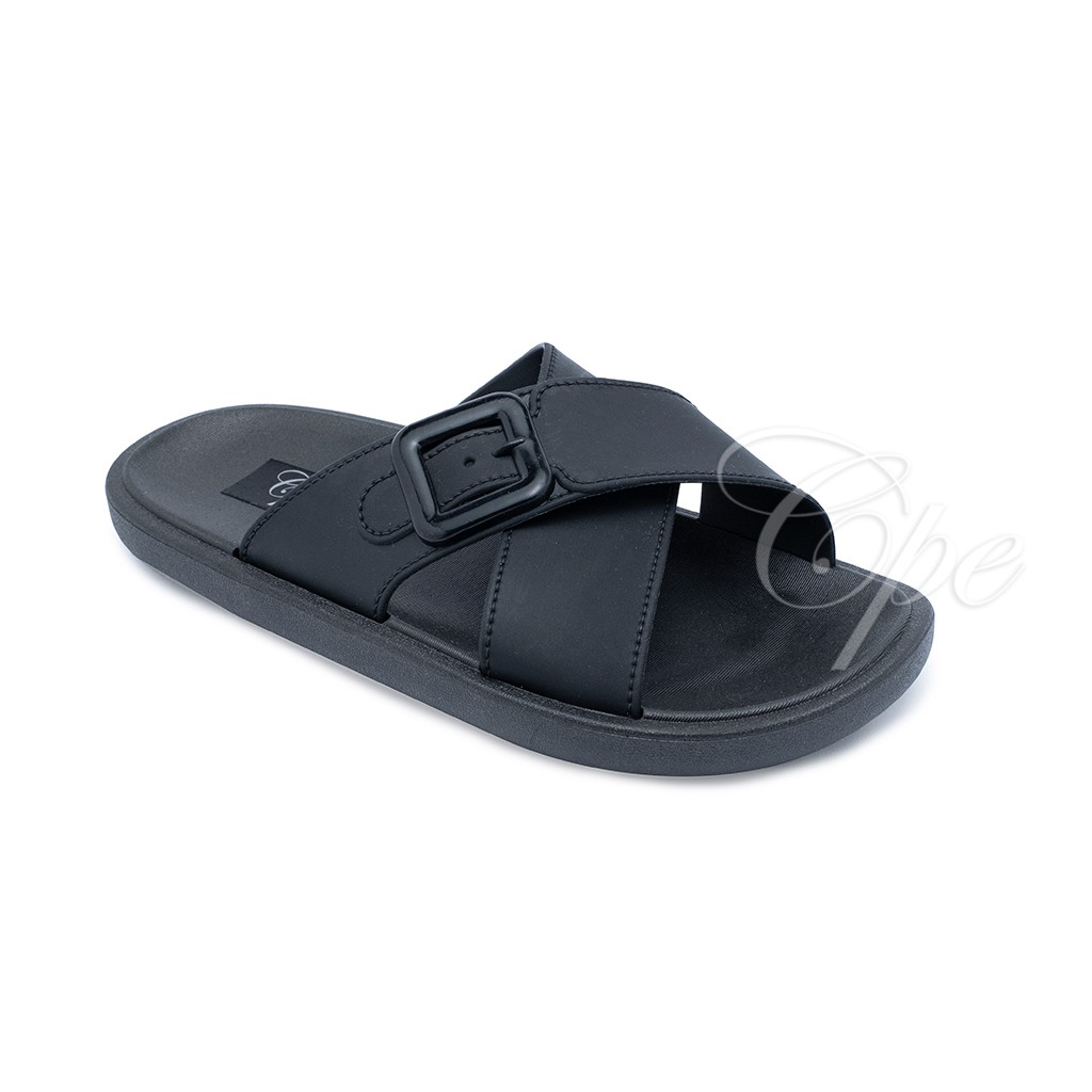 CALL SLPT OVAL_X Sandal Slop Slip On Teplek Wanita Sandal Cewek-Black
