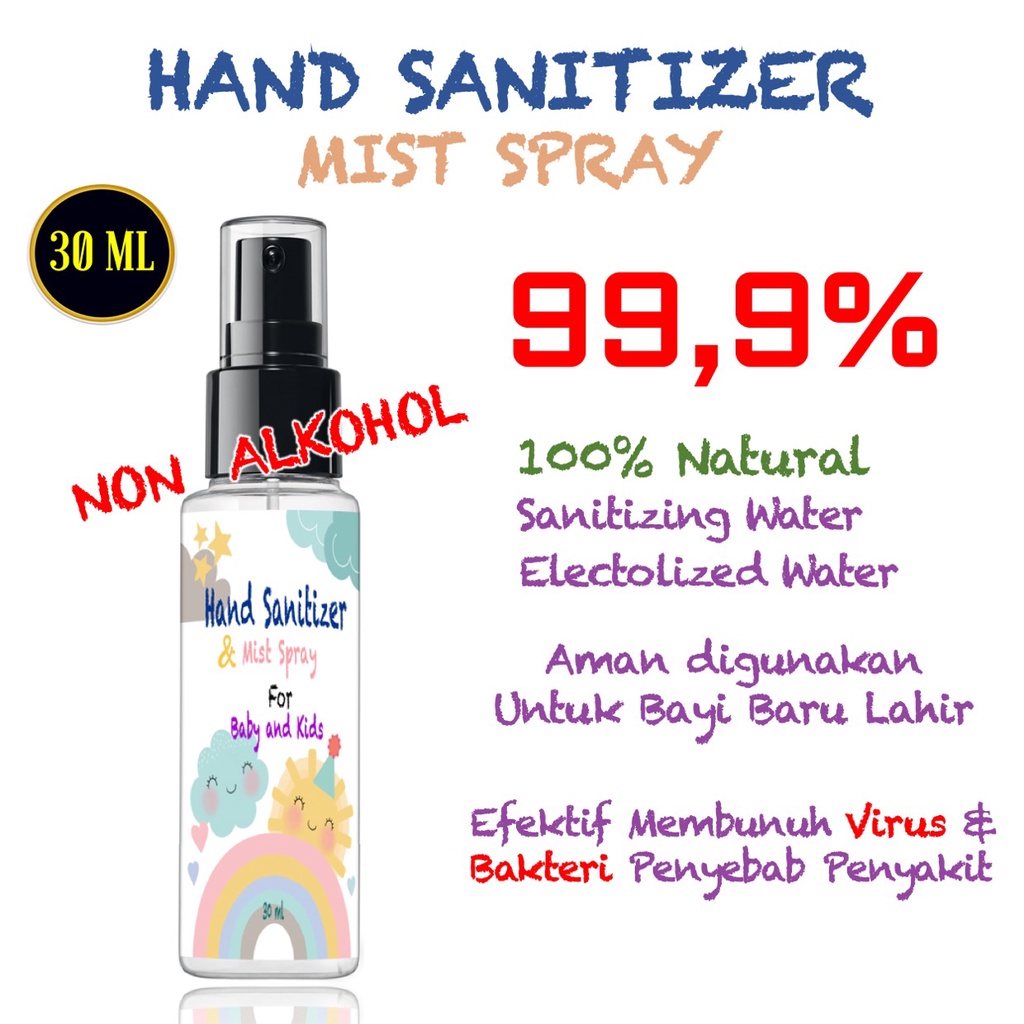 Hand Sanitizer Anak Hand Sanitizer Bayi Hand Sanitizer Spray Aman untuk Anak dan Bayi