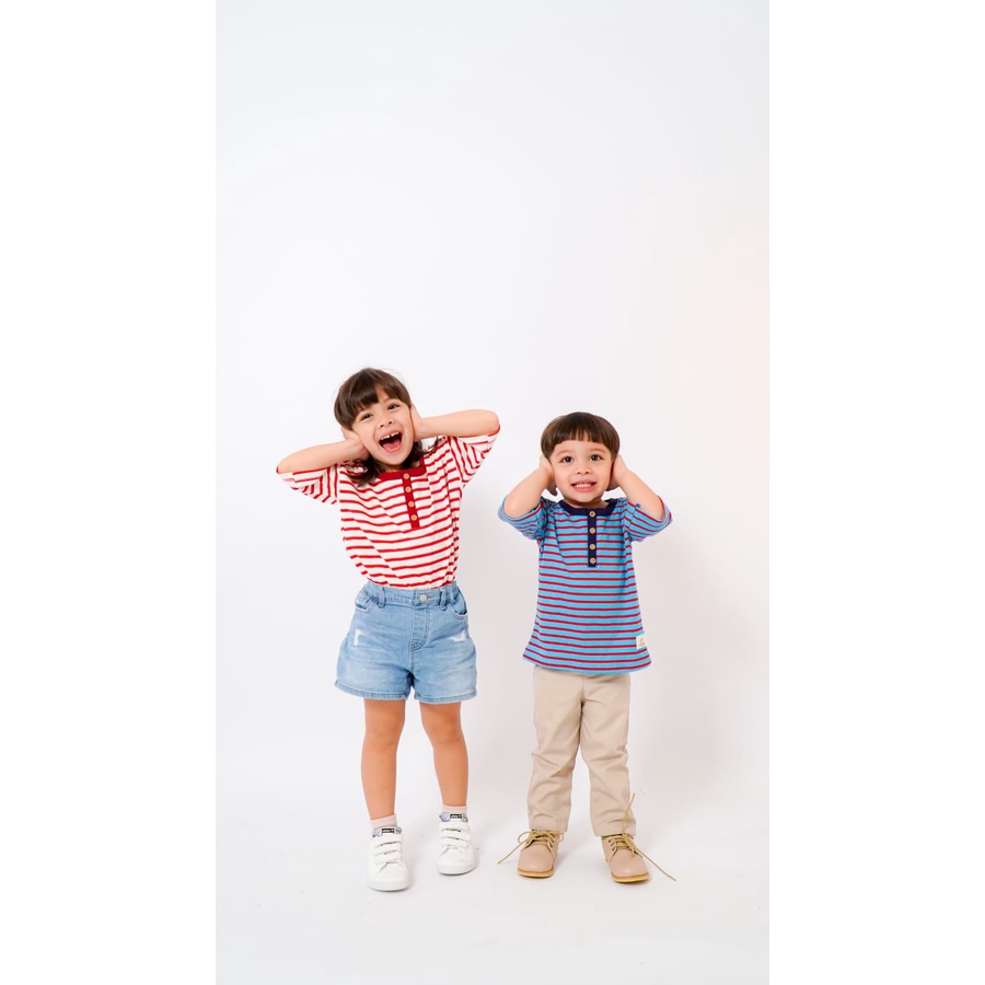 Busan Oversized Tee Awesome Kids | Baju Kaos Anak Motif Garis | DUO KRUCILS