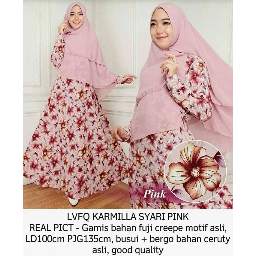 TERLARIS PAKAIAN SET GAMIS WANITA MUSLIM SYARI LEBARAN maxi syari bergo khimar syar'i batik xl jumbo