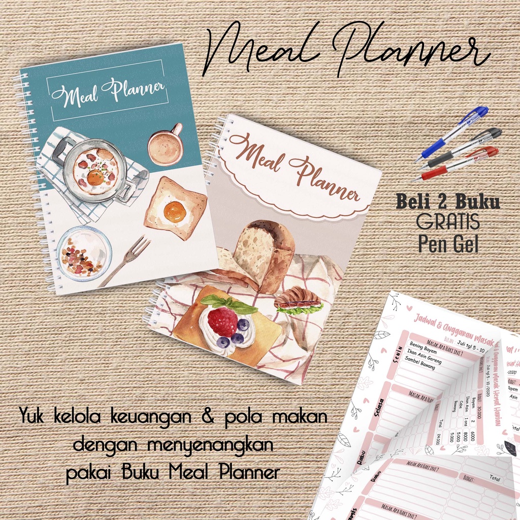 

Laris Meal Planner / Jadwal Menu Hemat Harian Beli 2 Buku Gratis Pen Gel Kode MP01