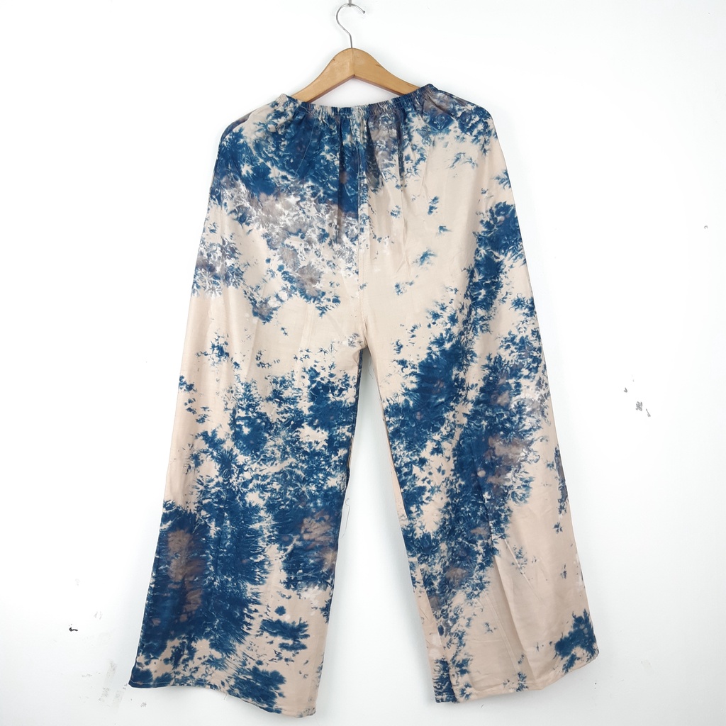 Celana Tidur Panjang Wanita Katun Rayon Motif Tie Dye