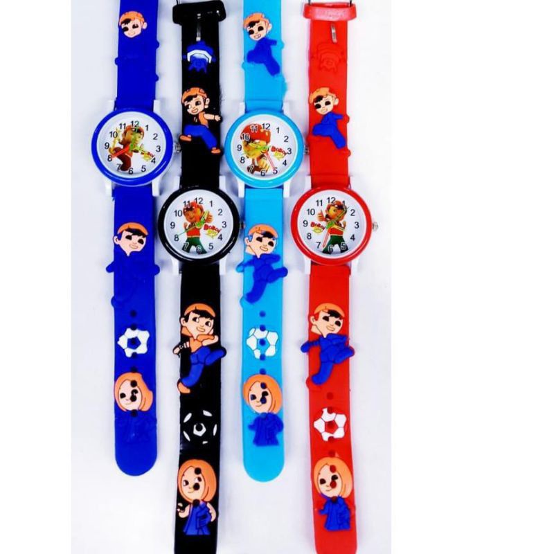 (Grosir)Jam Tangan Anak&quot; Pria Timbul Boiboiboy Jarum Strap Karet/Rubber(Terima Cod)