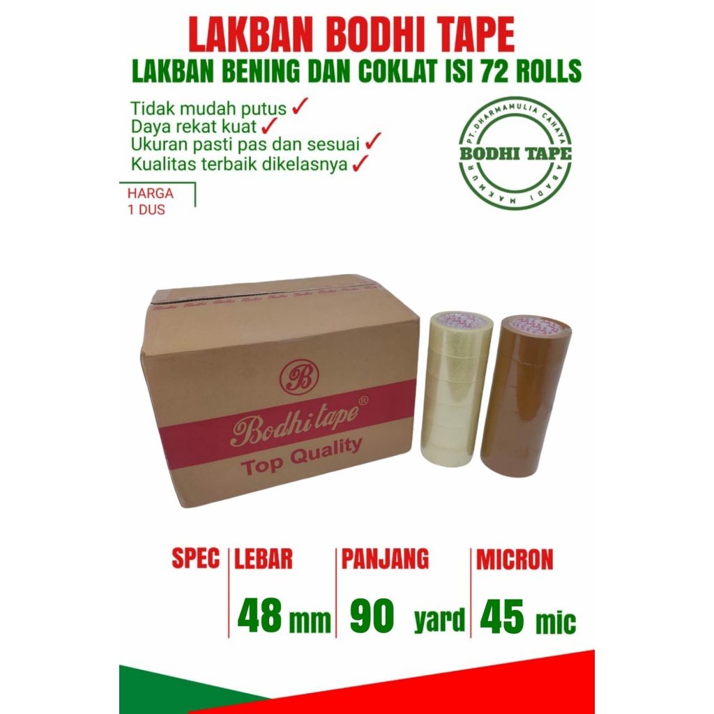 

GRAB/GOJEK LAKBAN BODHI 48MM X 90 YARD 1 DUS
