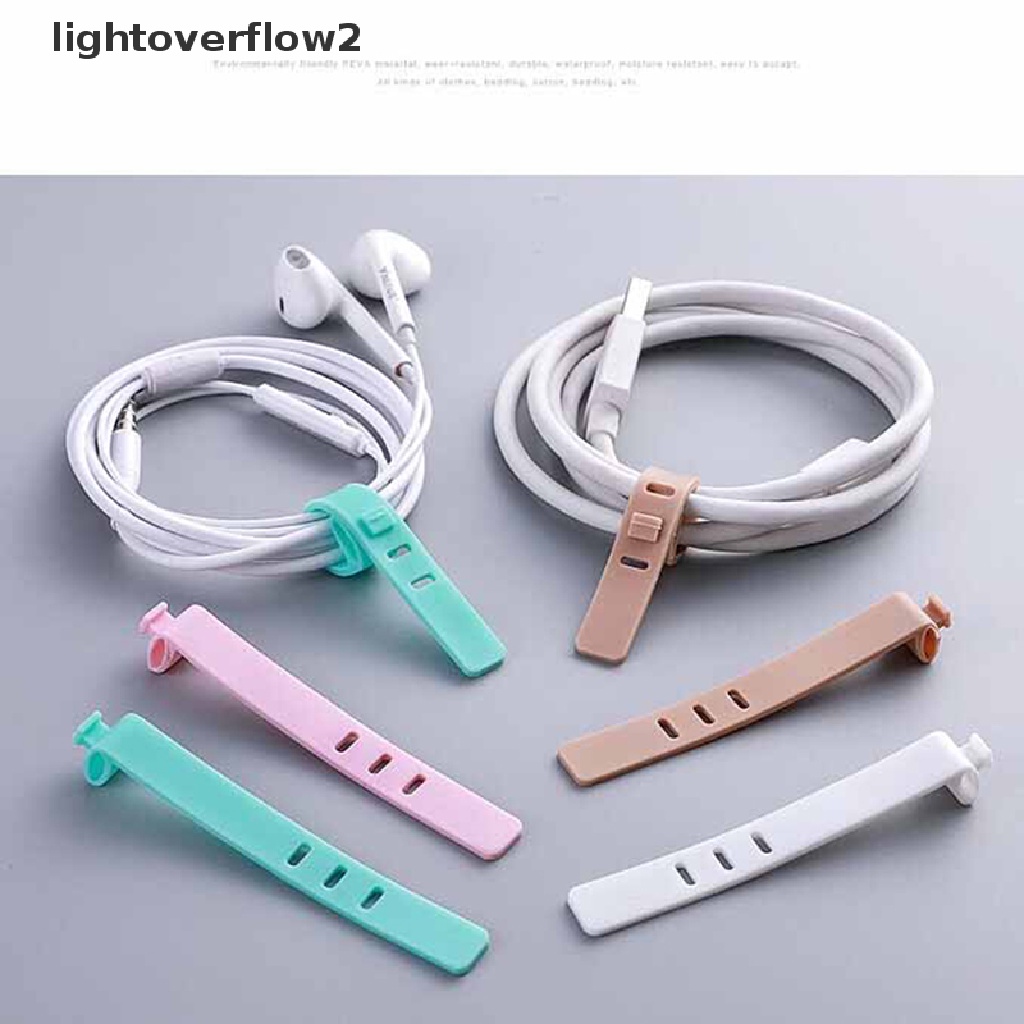 (Light2) 4pcs Penggulung Kabel Bahan Silikon