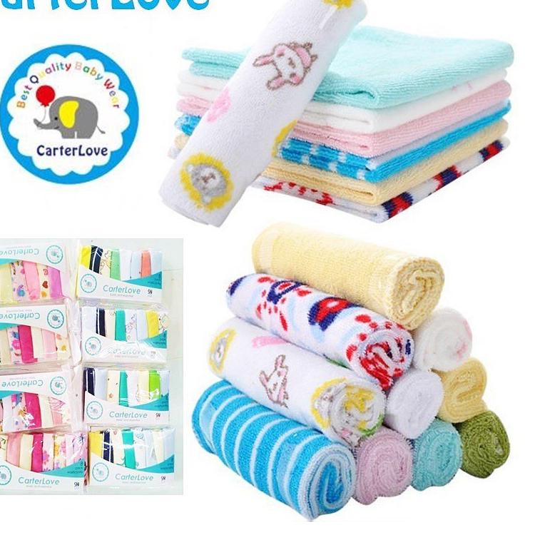 【GROSIR】 Sapu Tangan Bayi/ Washlap Bayi Carter Love / Bizy bee isi (8 pcs) terbaik