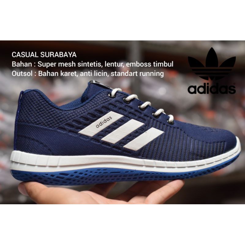 BIRU NAVY @ Sepatu Sport Adidas Neo Running Joging Sepatu Santai