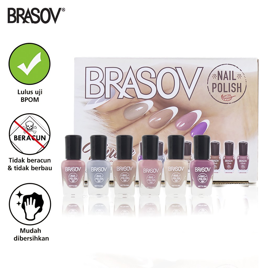 Brasov Nail Polish Nude 8ml - Ecer Satuan Cat Kuku Brasov Original BPOM