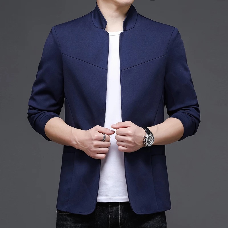 BLAZER SLIMFIT KOREA COWOK WARNA NAVY FELIX STYLE YOURMENS TWIST PREMIUM - BLAZER PRIA SLIMFIT BAHAN HIGH TWIST WARNA BIRU DONGKER ORIGINAL YOURMENS