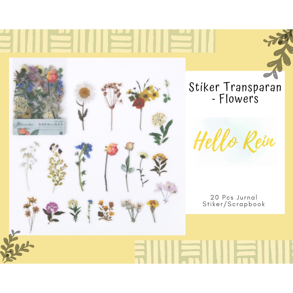 

Stiker Transparan Flowers - Stiker Waterproof Flowers Hello Rein