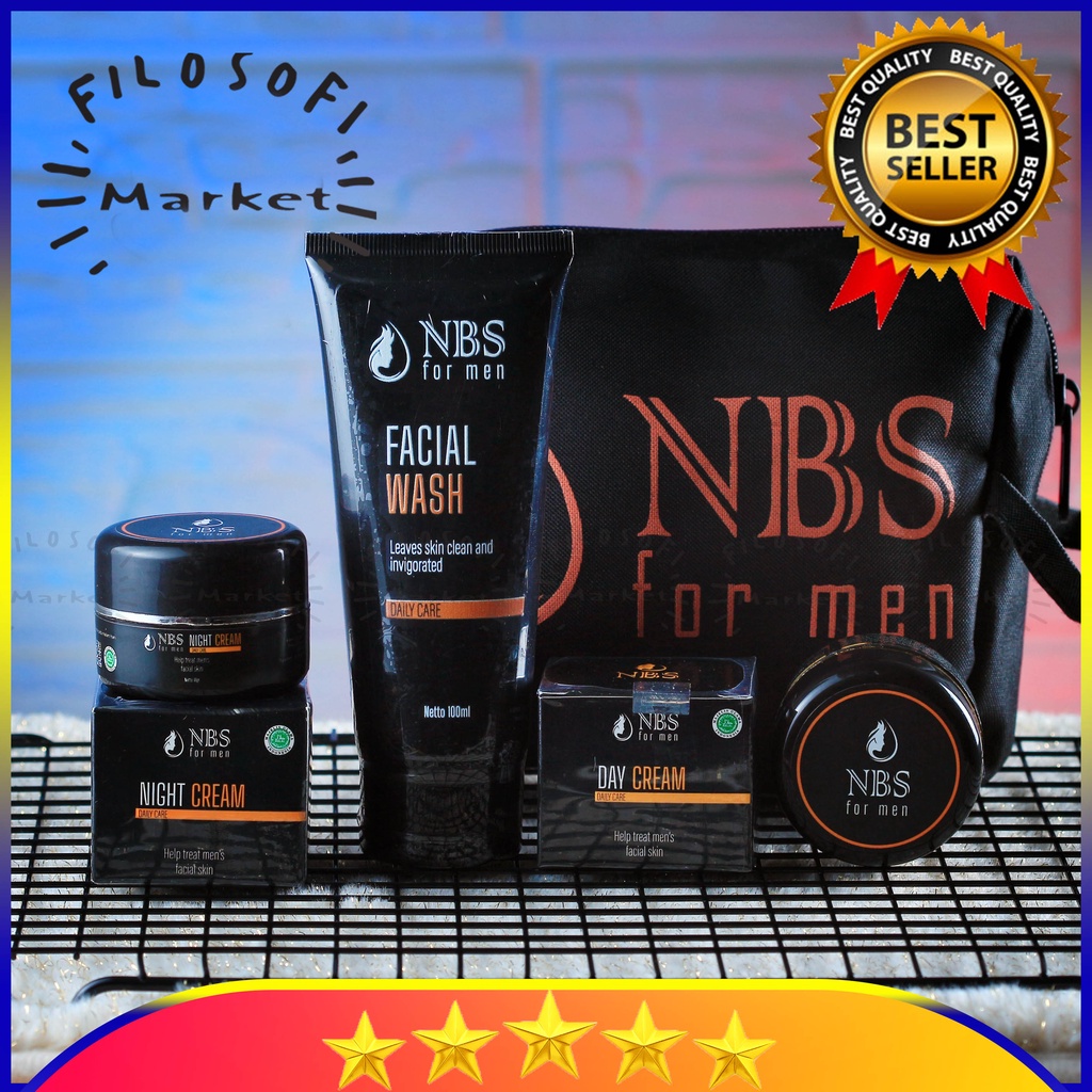NBS For Men sabun pencuci wajah Cream Siang dan malam murah ampuh BPOM