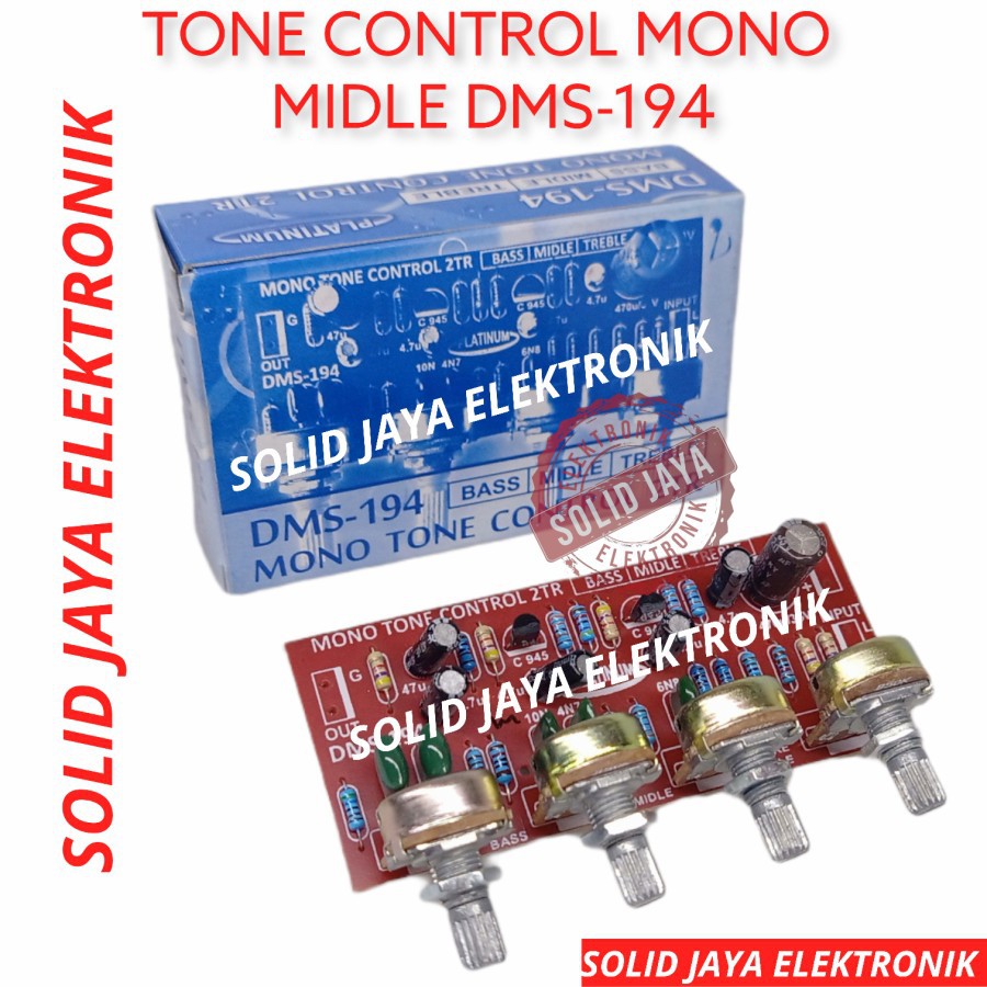 TONE CONTROL MONO 4 POTENSIO MIDLE MIDLLE 2TR 2 TR TRANSISTOR DMS 194 DMS194 DMS-194 PLATINUM ASLI