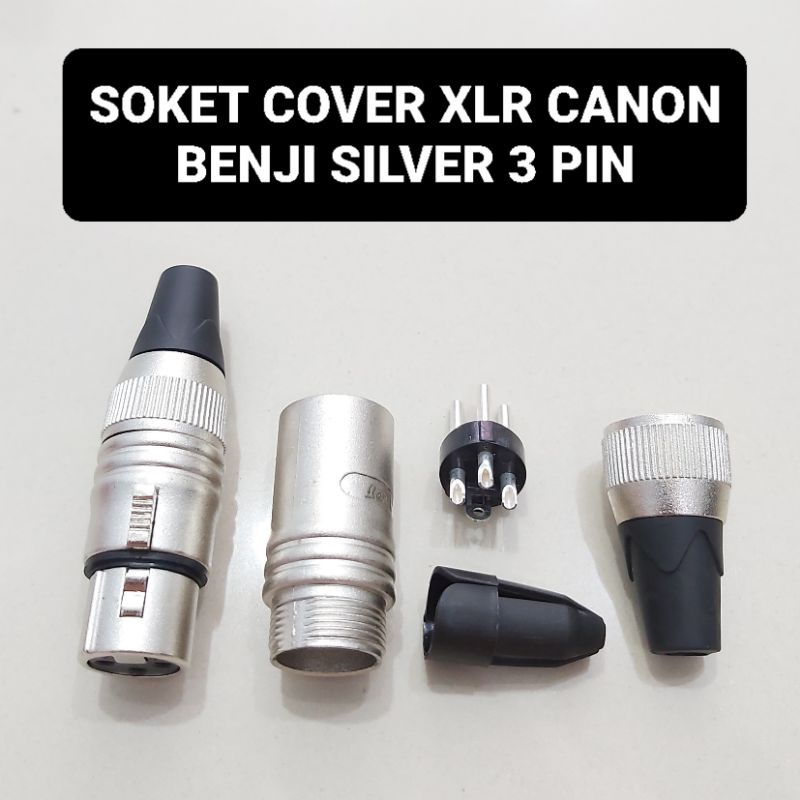 BENJI Cover Canon XLR Female Betina Cewe 3 Pin Mic Silver