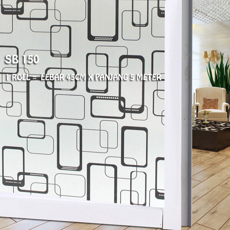 WALLSTICKER KACA UK 45CM X 5METER SUNBLAST KACA SB 150 MOTIF MINIMALIST BLACK STICKER SETIKER WALLPAPER PINTU JENDELA KACA BUAT KAMAR MANDI DEKORASI DECOR DEKOR RUMAH WALPAPER SANBLAST WELPEPER SANBLAS SUNBLAST SUNBLAS LEMARI BANYAK