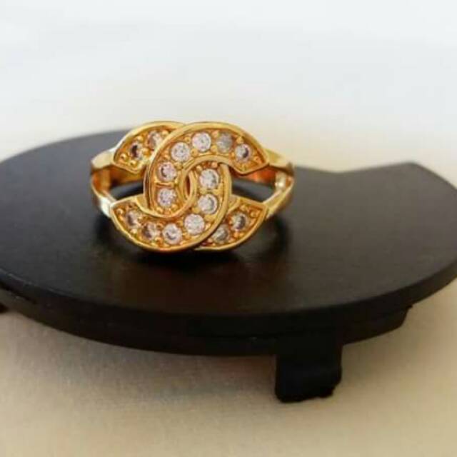 Cincin chanel lapis emas 22k