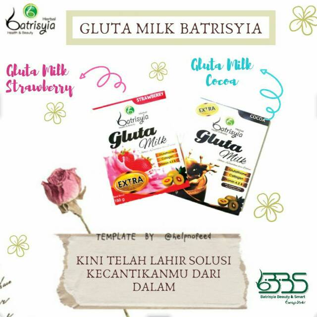 

Batrisyia Glutamilk Premium Rasa Cokelat dan Strawberry Minuman Suplemen Kecantikan 150gr
