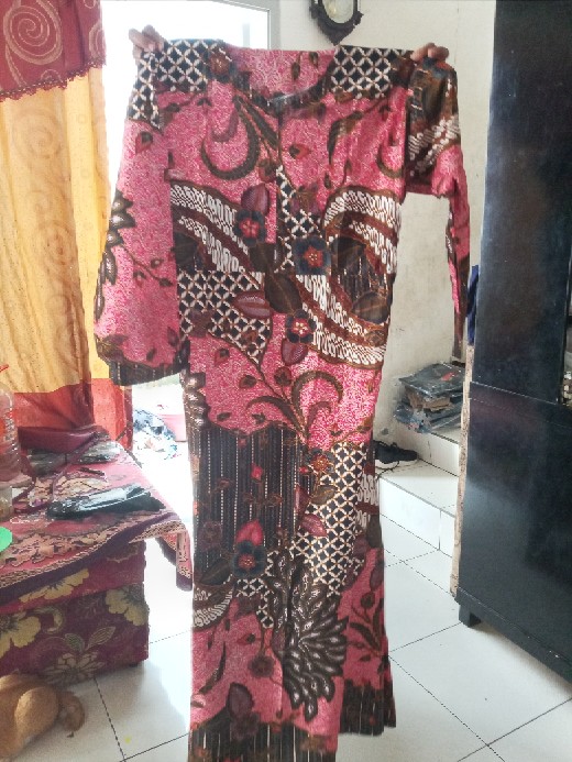 Ms Gamis Batik Sriwedari Maxi Jumbo Bumil/busui Katun Sogan Allsize Ld 104 Dan 120.