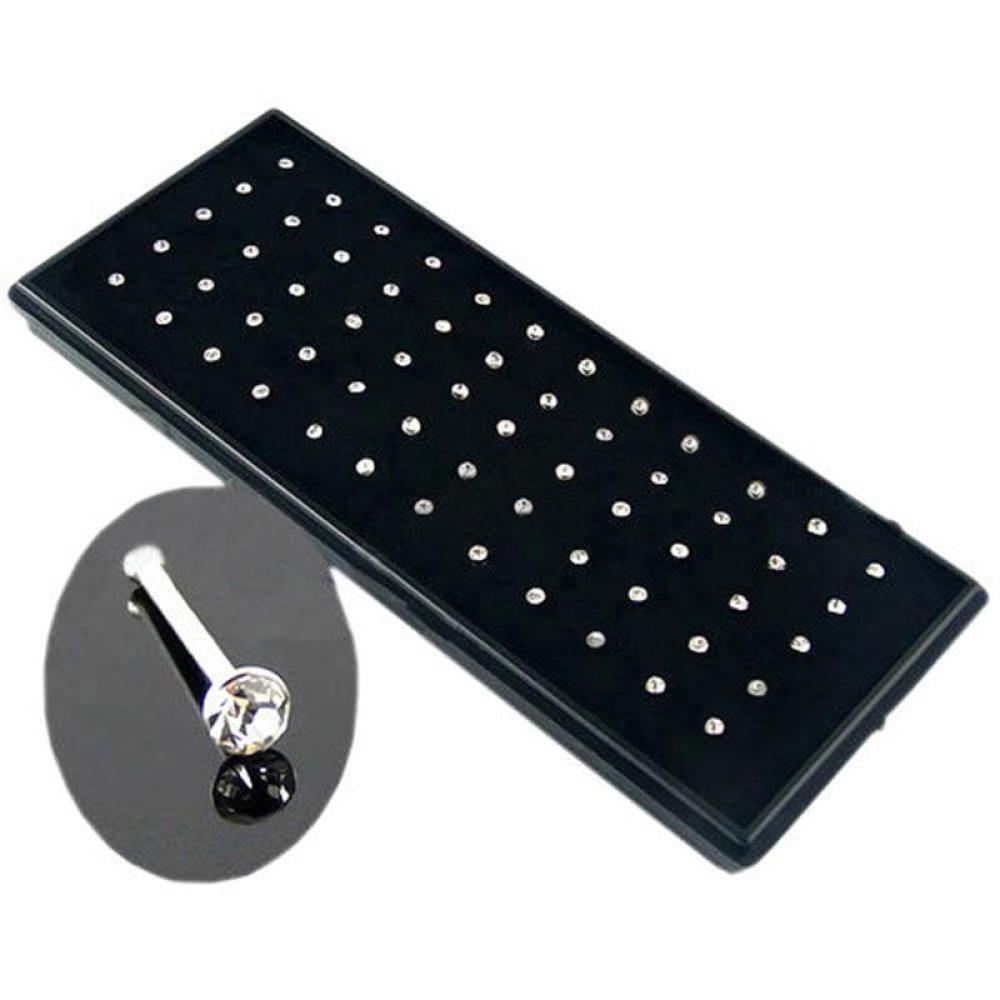 Timekey 60pcs Anting Tindik Hidung Bahan Surgical Steel Hias Kristalberlian Imitasi H4Z3