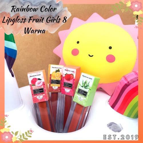 (CYBER) COD TERMURAHperbiji Rainbow Color Lipgloss Fruit Girls terlaris