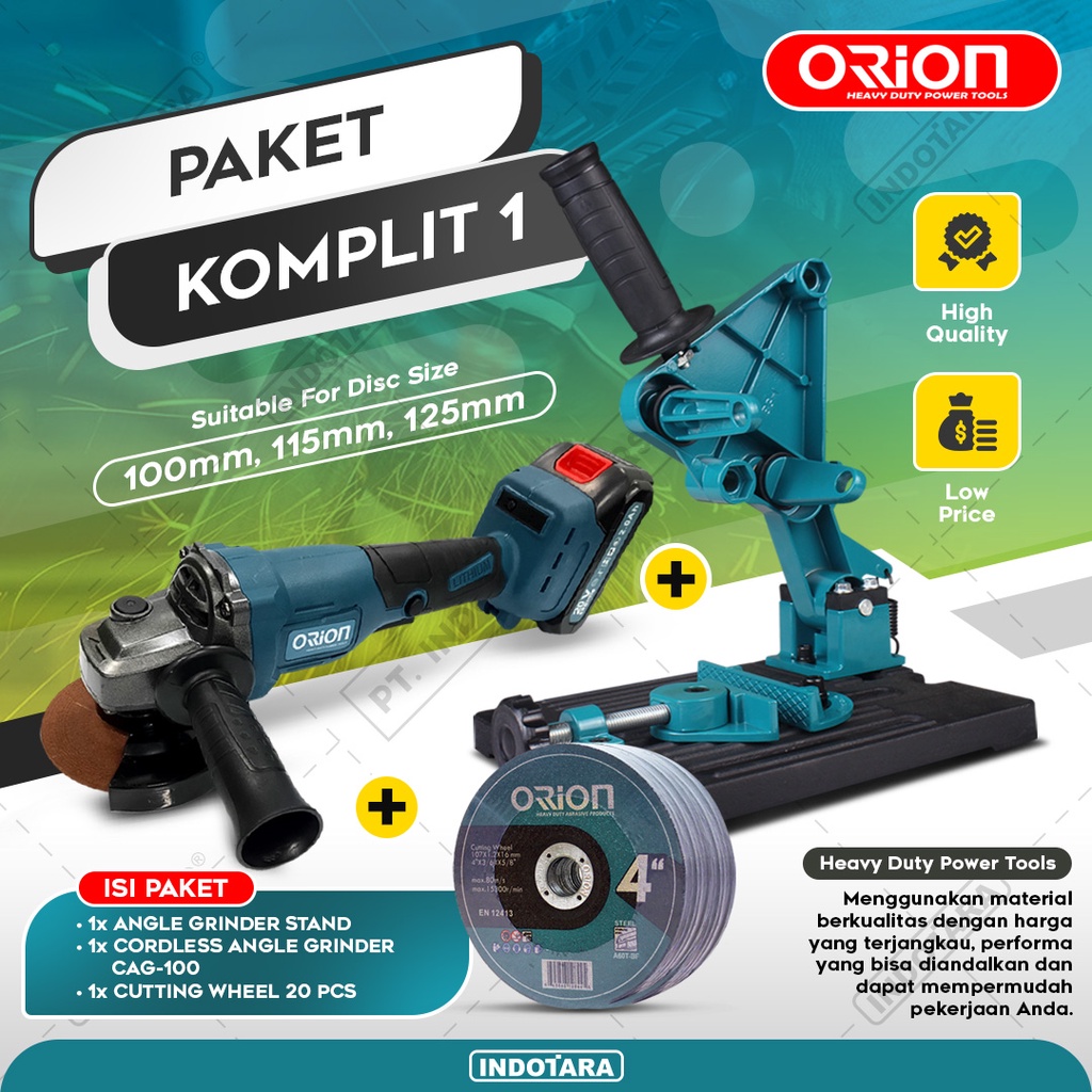 Paket Komplit 1 - Gerinda Tangan Orion CAG100