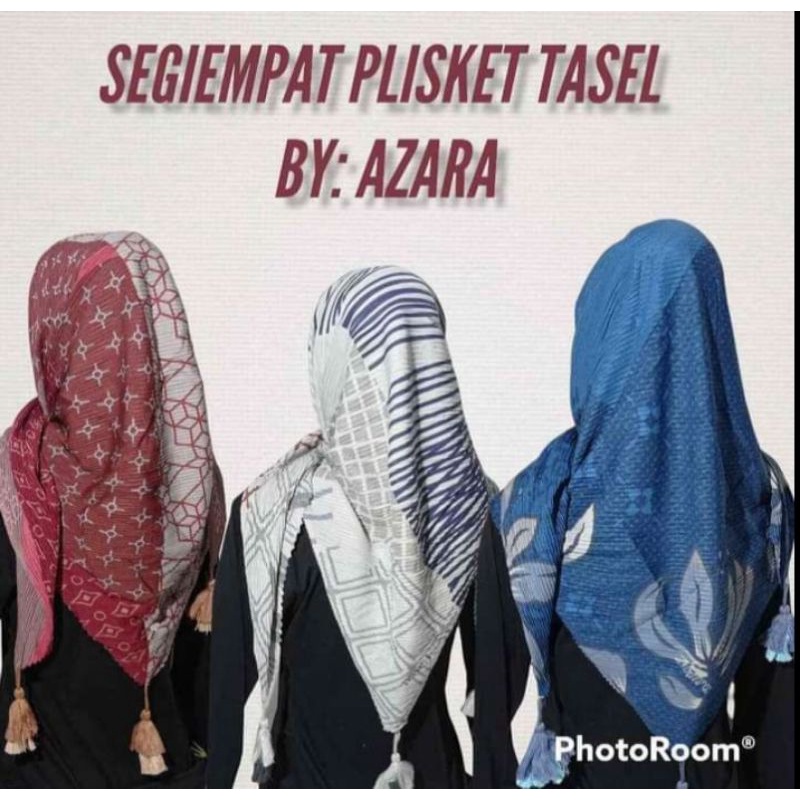 JILBAB/HIJAB SEGIEMPAT MOTIF PLISKET TASSEL BY:AZARA